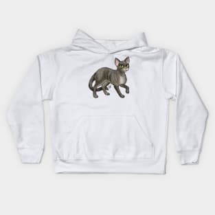 Cat - Devon Rex - Smoke Kids Hoodie